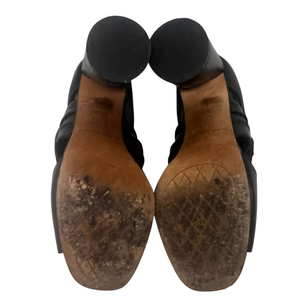 Donald J. Pliner Bailey Black Leather Peep Toe Cylinder Heels Women’s 8.5 - Picture 11 of 13